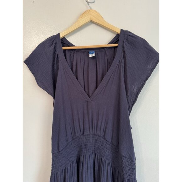 Old Navy Women Gauze Smocked Short Sleeve Dress Size XXL Plunge V-Neck Peasant - Picture 5 of 11